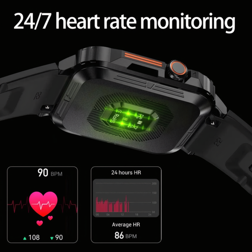 ✅ Montre Connectée Homme IP68 Étanche Appels Bluetooth Smartwatch Android iOS - Photo 3/8