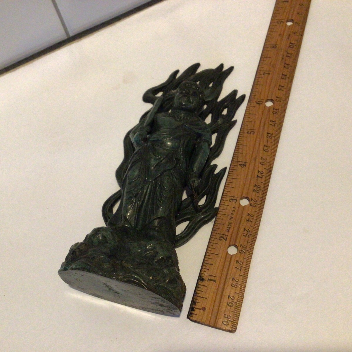 Fudo Myoo Bronze statue 7 inch Japanese Buddhism art