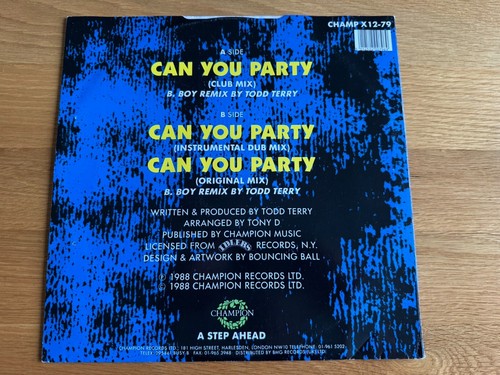 Royal House - Can You Party B-Boy Remix 12" 1988 Vinyl Todd Terry Classic House - Picture 5 of 5