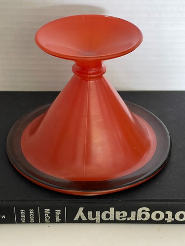 De colección Art Deco Naranja con Borde Negro Compota 4.5” Alto 6” Ancho - Imagen 2 de 5
