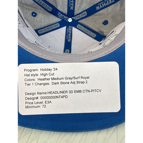 Zephyr Pittsburgh Panthers Snapback Baseball Cap Mens OS Gray Blue College NEW - Afbeelding 5 van 7
