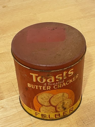 Galleta de mantequilla tostada vintage de FELBER, lata de 1 libra The FELBER Biscuit Co. - Imagen 2 de 10