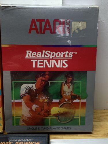 2 Atari 2600 Video Game Lot Yars’ Revenge Real sports Tennis Cart Box Manual - Picture 5 of 22