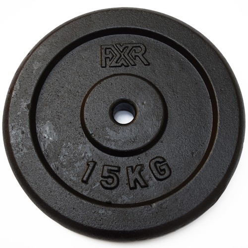 FXR DEPORTES HIERRO FUNDIDO 1" PLACAS DE PESO AGUJERO DISCO MANCUERNA BARRA PESO FITNESS - Imagen 18 de 22