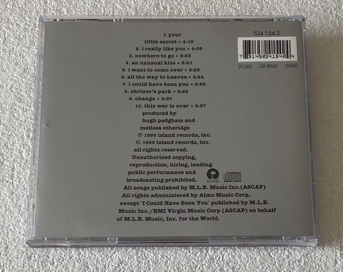 MELISSA ETHERIDGE~YOUR LITTLE SECRET~1995 UK 10-TRACK CD ALBUM~ISLAND CID 8042 - Foto 4 di 6