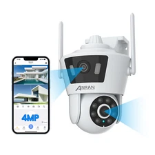 Dual Lens 4MP WiFi Security Camera 4x Zoom Outdoor Home Night Vision CCTV PTZ US
