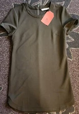 Lush Women NWT Olive Short Sleeve Ribbed Casual Shift T Shirt Dress SZ S