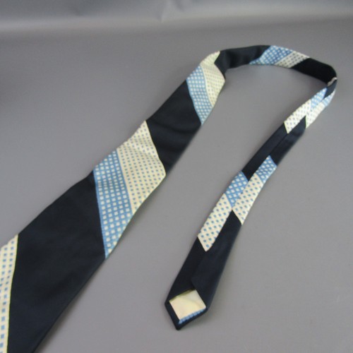Vintage Don Loper of California Supra Tie Blue Shades Necktie Colorblock Striped - Picture 6 of 6