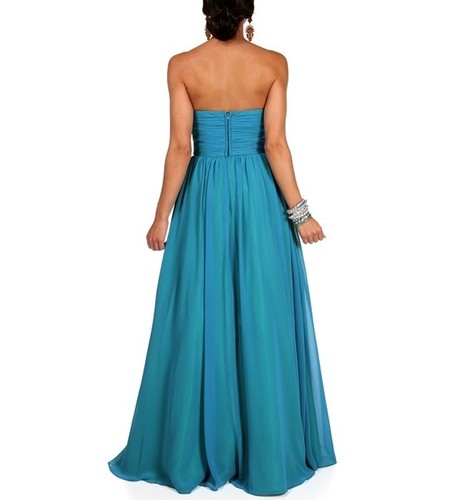 NEU Maskerade blau Abend Abschlussball formell schulterfrei Kleid Größe 5 lang Abend $ 170 - Bild 6 von 12