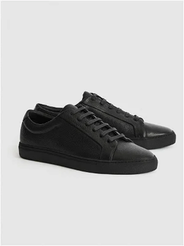 REISS LUCA TUMBLED TUMBLED LEATHER SNEAKERS - Picture 4 of 5
