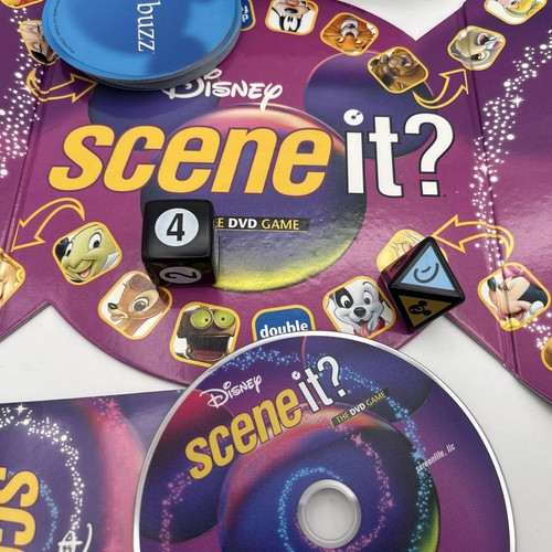 Disney Scene It 1st Edition Replacement Parts -DVD.,board, Cube, Triangle, Cards - Picture 2 of 3