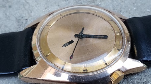 VINTAGE ZODIAC OLYMPOS AUTOMATIC GOLD PLATED MENS WATCH - Picture 9 of 10
