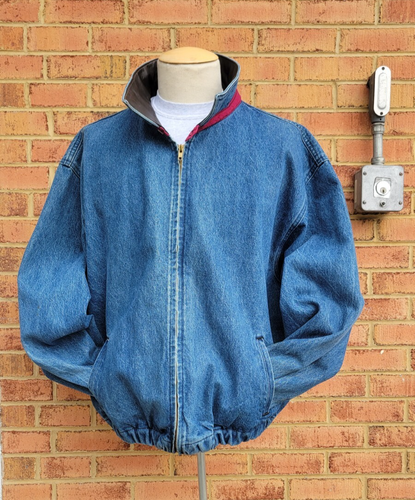 Vintage Bob Morris’ PARADISE COVE Beach Cafe Malibu Denim Bomber Jacket Size 2XL - Picture 3 of 24