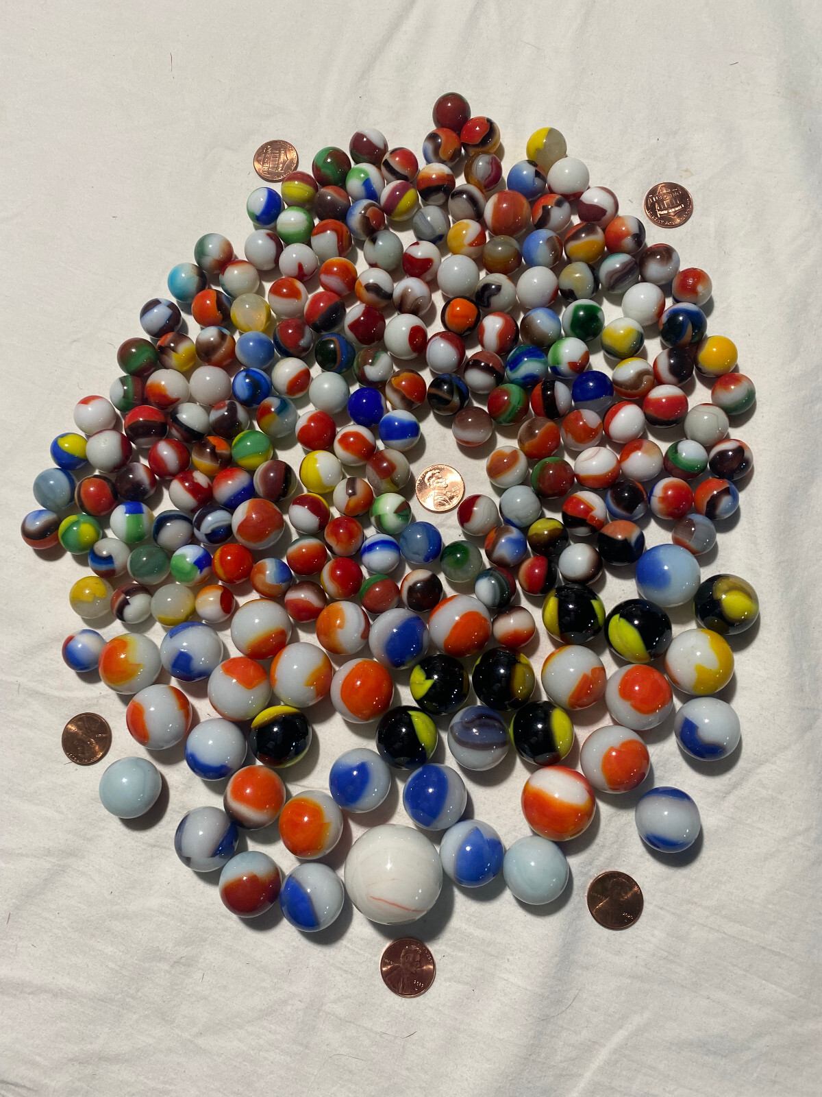 lot of 200 vintage marble king marbles? .60" to 1.25" NM TO M eBay