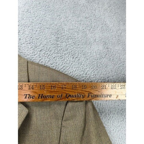Lauren Ralph Lauren Blazer Adult 40R Tan Window Pane Silk Wool Blend Tuxedo Mens - Imagen 9 de 12