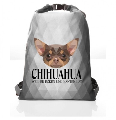 Polygon Beutel CHIHUAHUA Siviwonder Geometrisch Turnbeutel Rucksack Hundemotiv