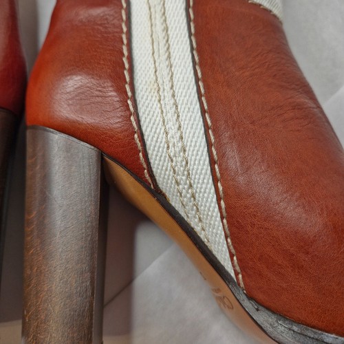 Chloe Canvas & Leather Mid Boots Good Condition Hand Made in Italy Size 37 - Picture 19 of 22