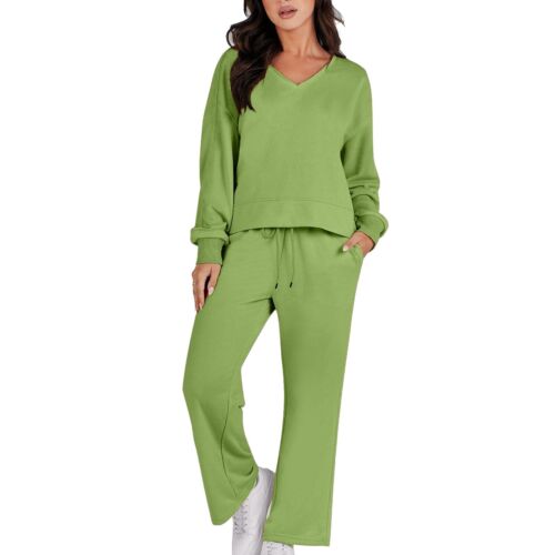 Women's Two Piece Outfits Crewneck Long Sleeve Sweatsuit with Jogger Pants Sets - Picture 7 of 42