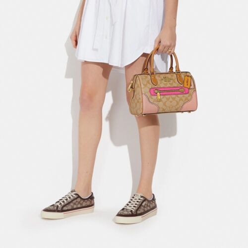 Neu mit Etikett Coach CH168 Rowan Umhängetasche aus charakteristischem Canvas Trompe L'oeil-Druck khaki - Bild 5 von 5