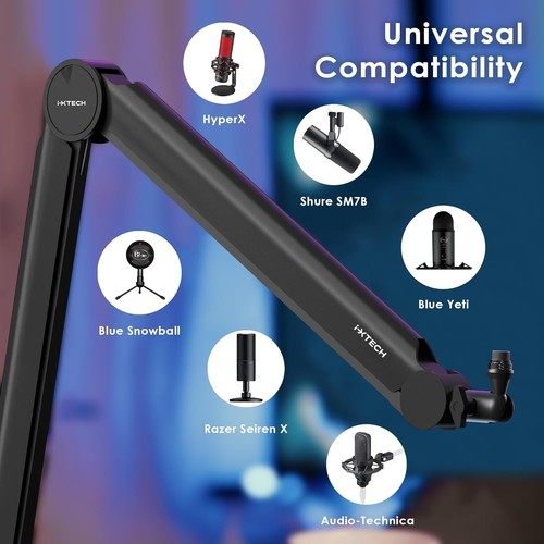 Premium Microphone Boom Arm with Desk Mount, 360° Rotatable, Fully Adjustable... - Picture 4 of 10
