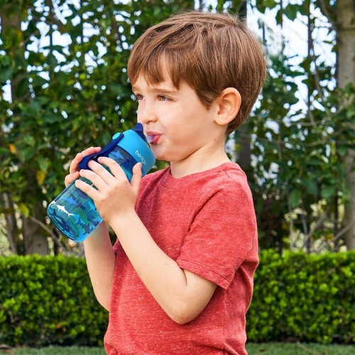 Kids Water Bottle 2-Pack Leak-Proof Tritan Cups Safe-Sip Straw Shark Design New - Picture 2 of 6