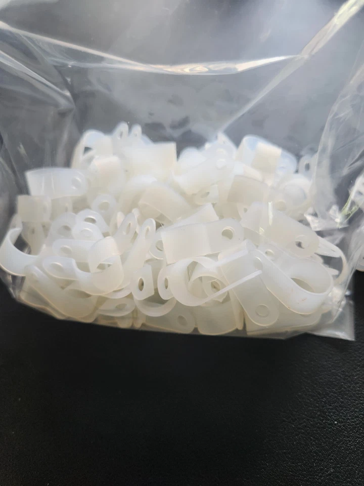 110 Pcs 1/2 Inch R-Clip Clamp Nylon P-Mounting Clips Cable Wire Clamp - Image 2 of 4