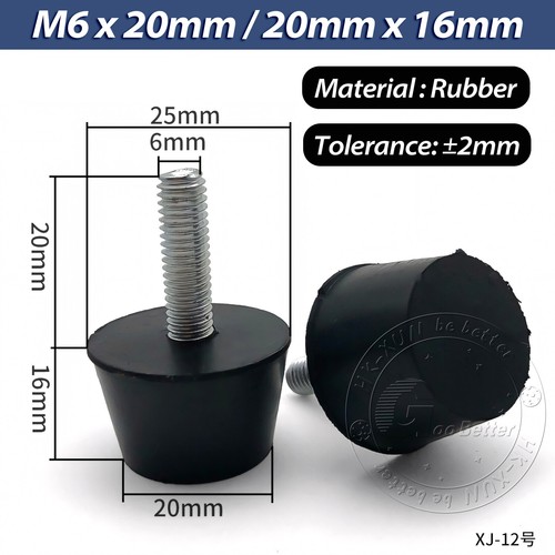 M6 - M10 Gummi verstellbare Füße Schraube Bolzen Nivellierfuß Maschine Möbelfüße - Picture 19 of 64