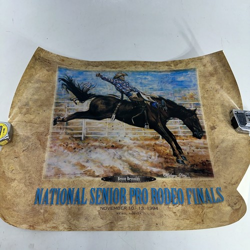 Póster de rodeo firmado por Benny Reynolds 1994 National Senior Pro Rodeo Finals - Imagen 1 de 10