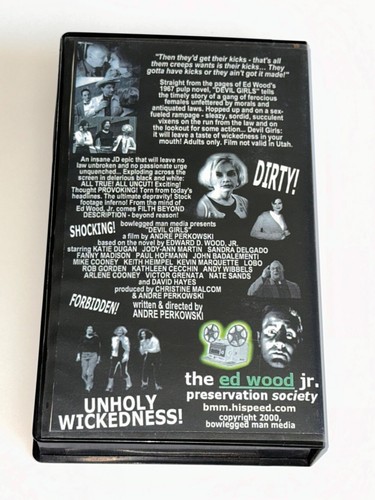 Ed Wood's Devil Girls VHS Tape Andre Perkowski Film Of Ed Wood Jr Pulp Novel - Picture 2 of 5
