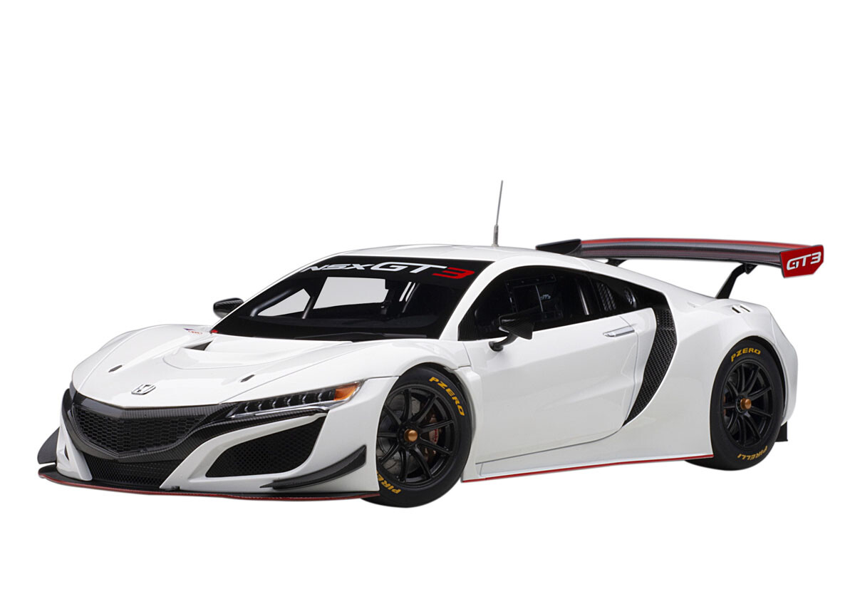 AUTOart HONDA NSX 1/18 スケール AUTOart 1/18 HONDA NSX 2018 GT3 Hyper Silver Color Car MODEL