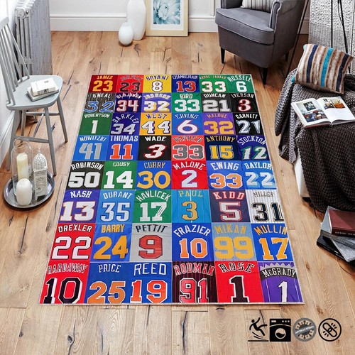 Basketball Team Legend Player Number Rug - Picture 2 of 10