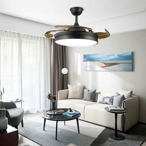 Elegant Crystal Ceiling Fan Light LED Chandelier Pendant Hanging Lamp Fixture - Picture 2 of 130