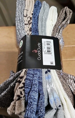 Cuddl Duds blau/grau/weiß/braun Super Sift Crew-Socken 6er-Pack Schuhgröße 4-10  - Bild 2 von 5