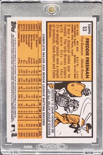Freddie Freeman RARE ROOKIE RC HERITAGE INVESTMENT SSP TOPPS DODGERS MVP MINT - Picture 6 of 6