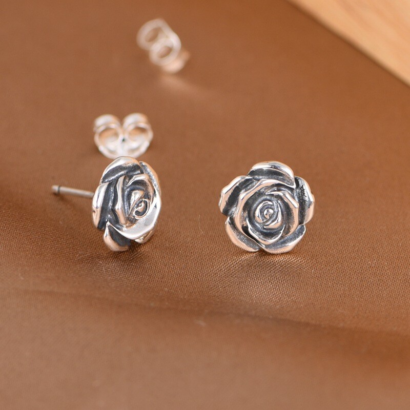 SILVER925 ROSE STUD EARRINGS /シルバー/ピアス Amazon.com: 925 Sterling Silver Rose Stud Earrings - Dainty