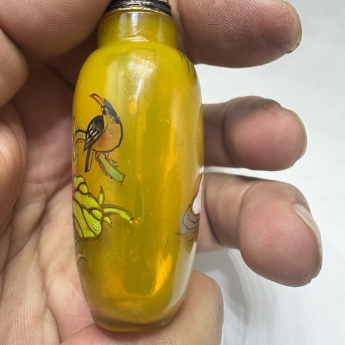 Ancient Chinese Beijing collection, pure hand-painted, glass, snuff bottle - Picture 3 of 8