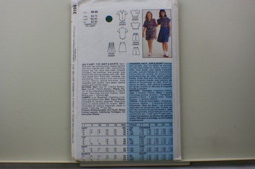 Butterick 3199 ungeschnittenes Muster in Mädchengröße 7-10 - J. G. Hook Camp Shirt & Short - Bild 2 von 2