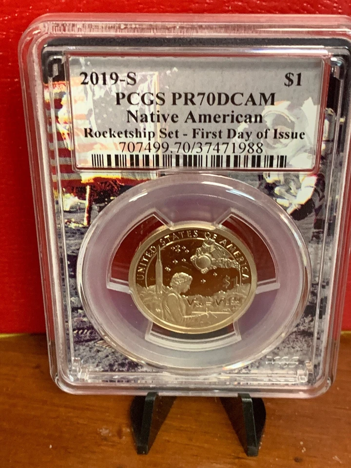 2019-D MS69PL 2019-S PR 70 DCam FDOI PCGS Rocket Ship Set Native JFK - Image 3 of 4