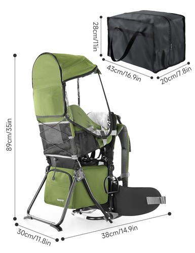 Multi-Functional Toddler Backpack Carrier with Safety Features & Storage Bags - Picture 10 of 10