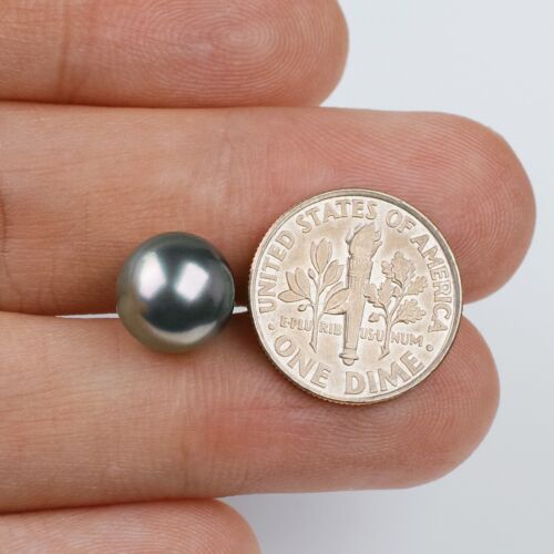 9.8mm Green-rose Tahitian Saltwater Loose Pearl Undrilled, 6.8 carat - Picture 4 of 6