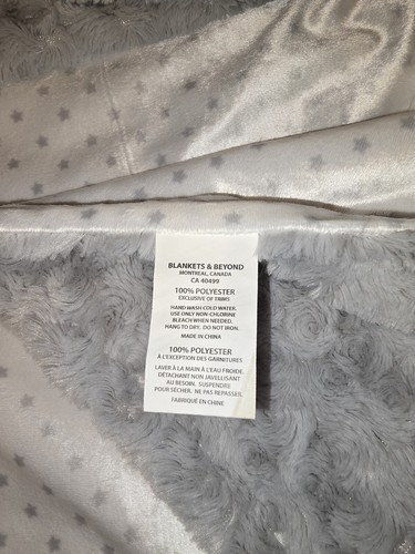 Blankets and Beyond Swirl/Stars Gray/White Baby Blanket Security Lovey Unisex - Picture 5 of 8