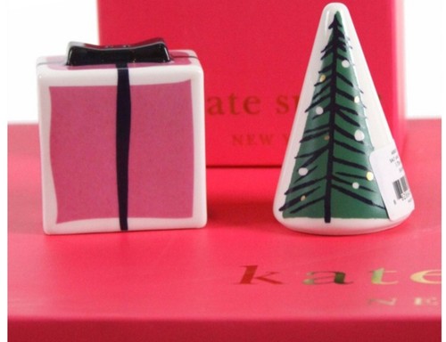 Kate Spade New York Village Salt & Pepper Set Lenox Christmas Gift & Tree 3.25" - Picture 2 of 3