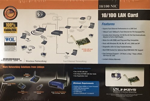 Linksys EtherFast PCI Adapter 10/100 Ethernet LAN Card LNE100TX Version 5.1 NEW - Picture 3 of 3