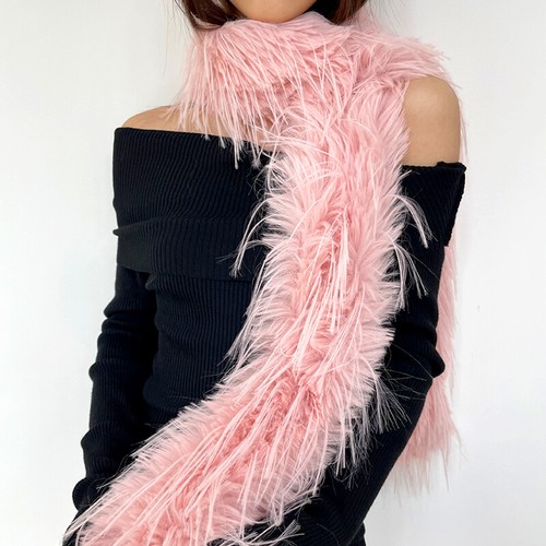 Women Faux Mink Fur Scarf Long Collar Shawl Wrap Stole Soft Fluffy Furry Winter - Picture 3 of 20
