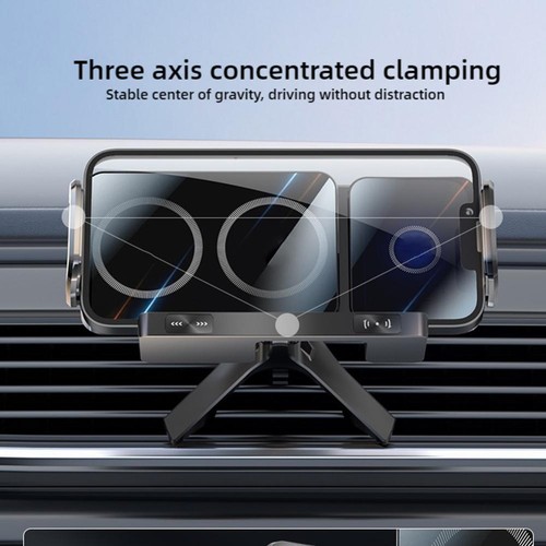 Folding Screen Car Phone Holder Wireless Dual-coil Charging' Fast Q5S4 - Zdjęcie 9 z 16
