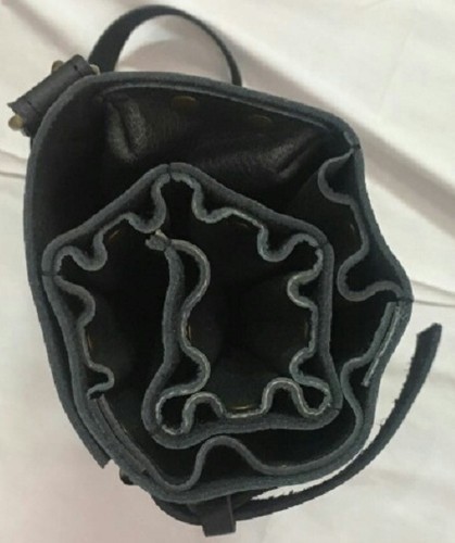 Calidad Premium 100% Negro Cuero Genuino Chef Cuchillo Bolso con 8 Bolsillos - Imagen 4 de 9
