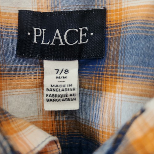 Lote de 2 camisas abotonadas manga larga y corta The Children's Place talla 7/8 M - Imagen 5 de 15