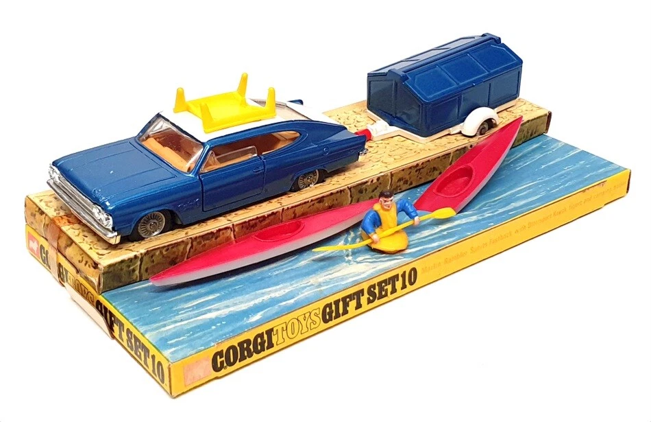 Corgi Toys Gift Set 10 - Marlin Rambler With Ottersport Kayak Figure &  Trailer