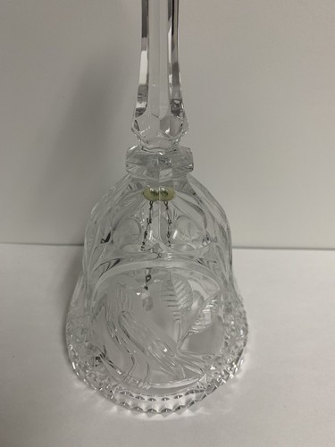 Hofbauer Leaded Crystal Bell With Bird Byrdes Clear German 8" Excellent - Picture 3 of 8