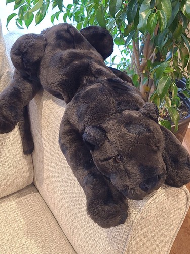 Vintage Manhattan Toy Company seltener schwarzer Leopard 1998 Plüschtier Kuscheltier 30 Zoll - Bild 15 von 15